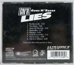 Guns 'N Roses "Lies" Original Master Recording CD