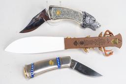 Bradford Exchange Decorative Knife & 2 Franklin Mint Knives
