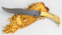 Antler Handle Frontier Knife w/ Sheath