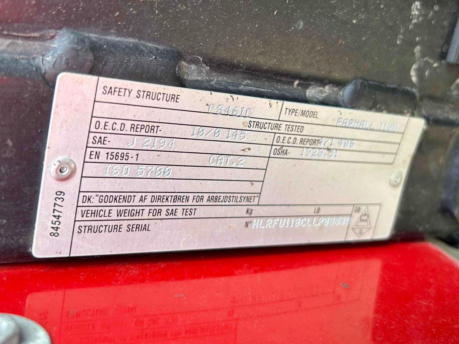 2021 CASE 110U Farmall MFWD Tractor with L103 Loader