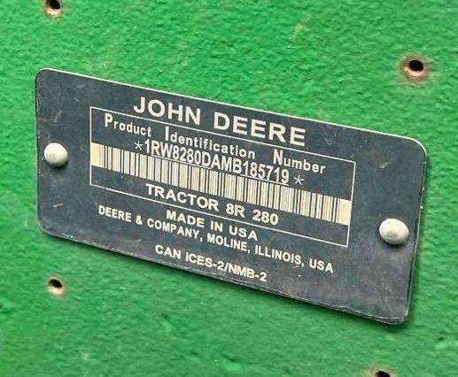 2021 John Deere 8R280 MFWD Tractor