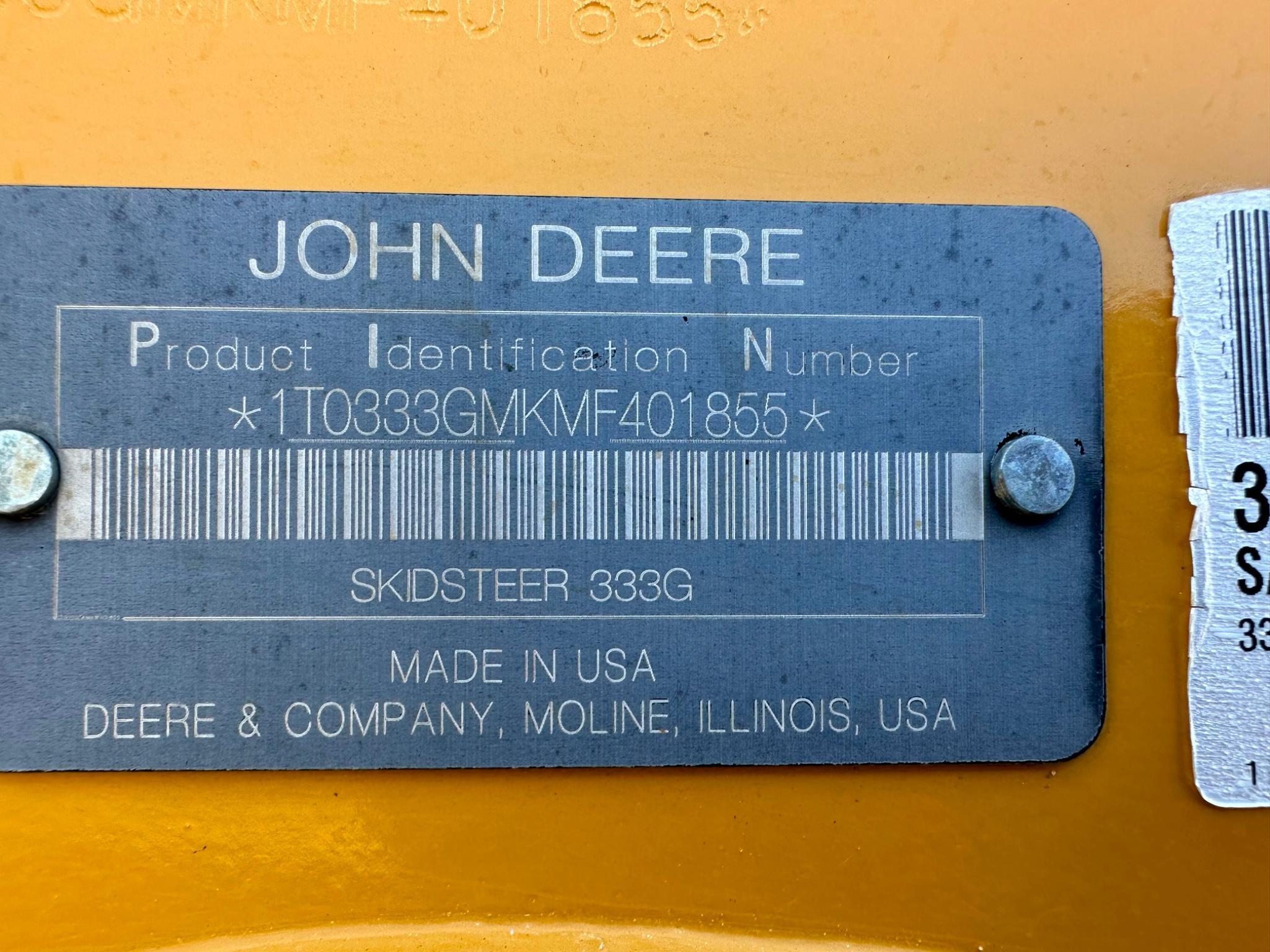2021 John Deere 333G Compact Track Loader