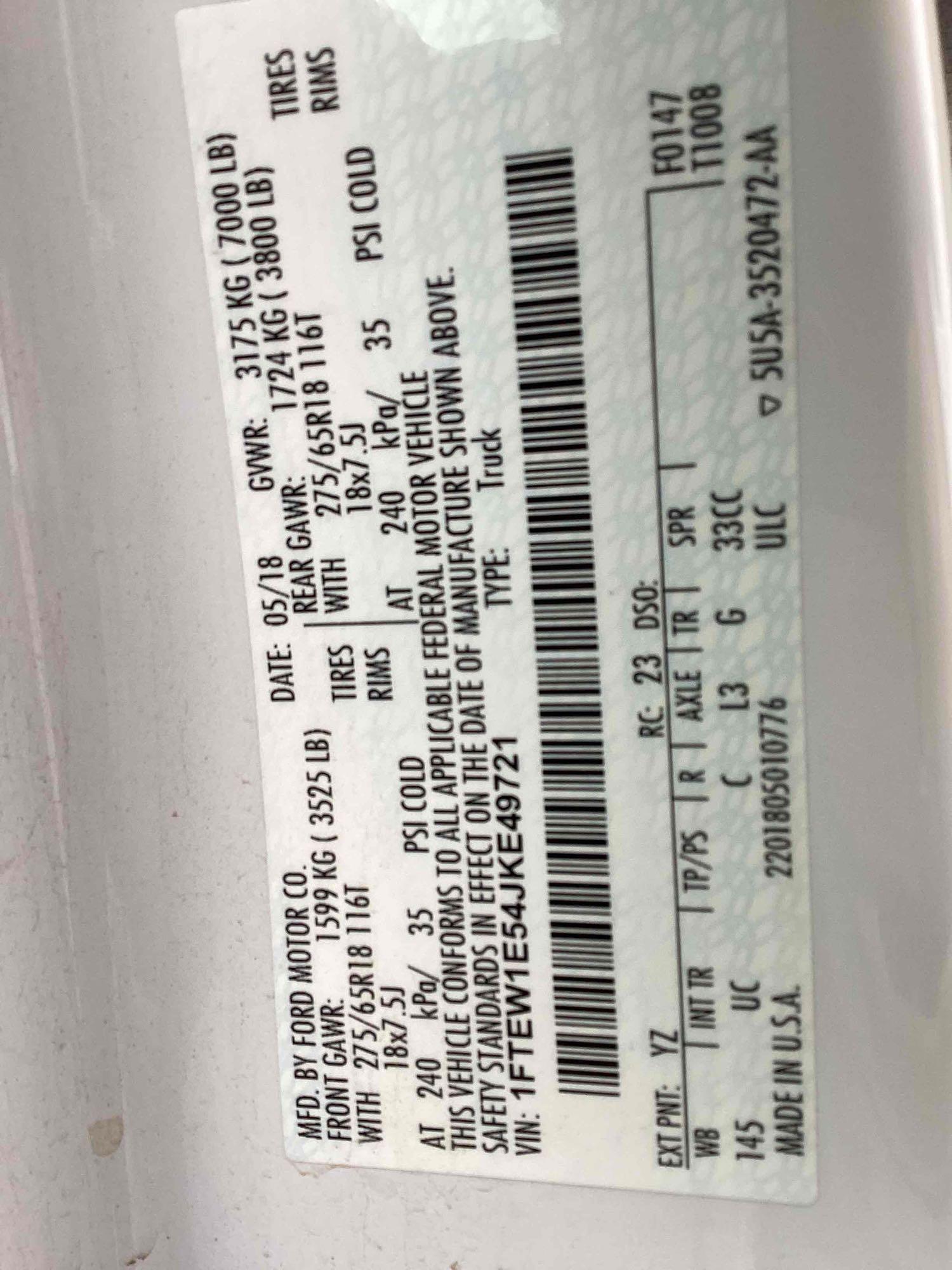2018 Ford F150