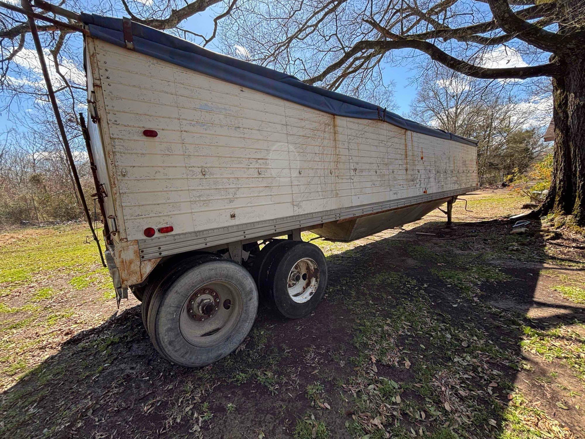 1973 Timpte 40-Foot Hopper Bottom Grain Trailer - Leaf Spring Suspension and Well-Maintained Tarp