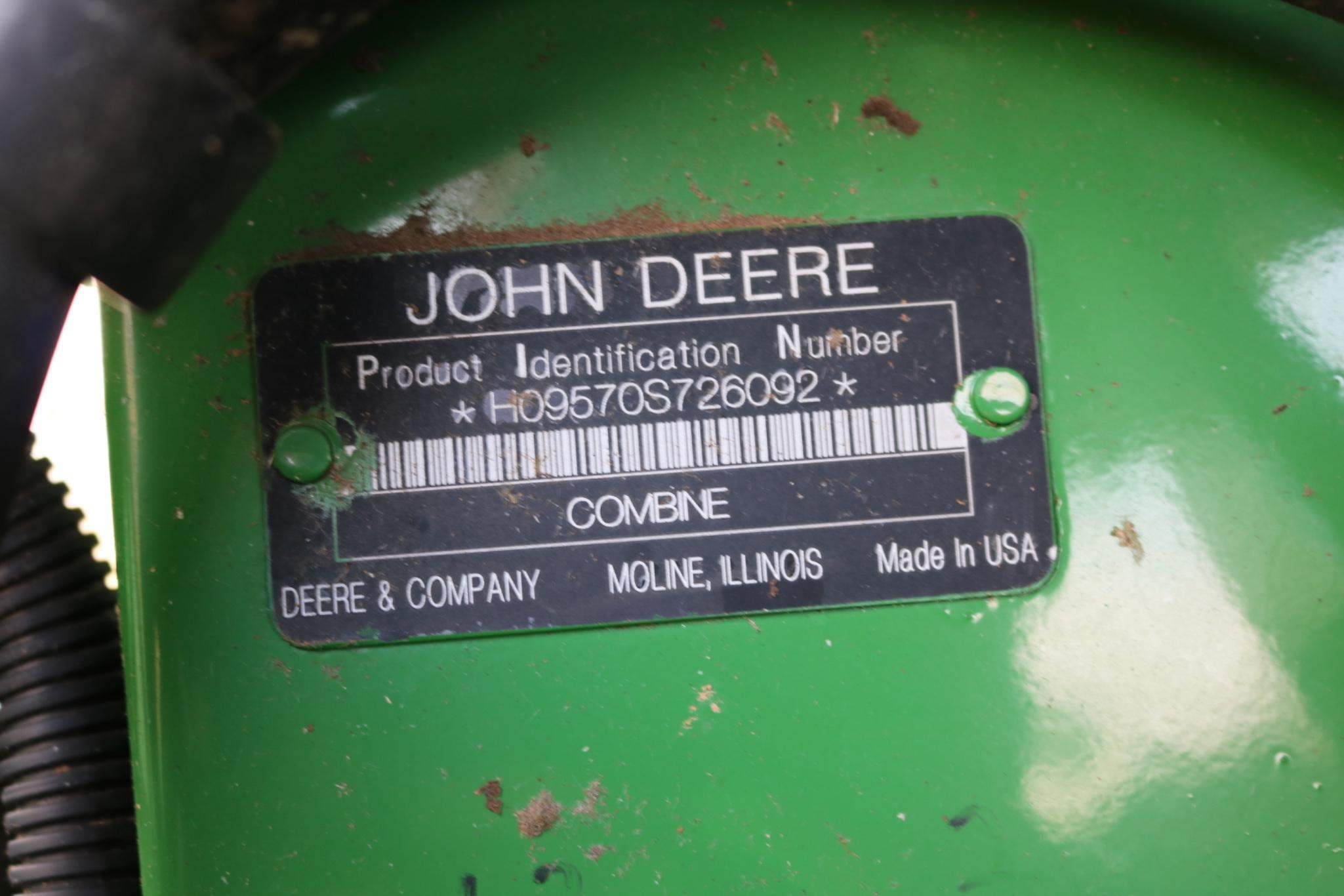 2008 John Deere 9570 STS Combine  Front Duals  Premium Cab  1,704 Sep Hours  Clean & Field-Ready