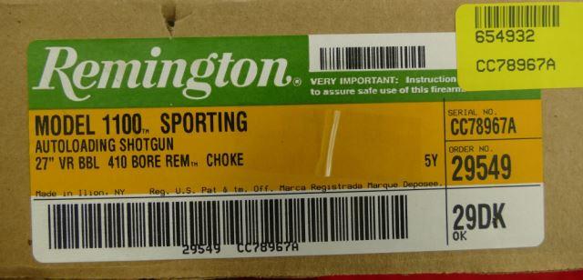 NIB Remington Model 1100 Sporting 410 ga Shotgun