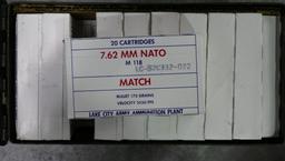 Case of 460 rds of 7.62 NATO National Match Ammo