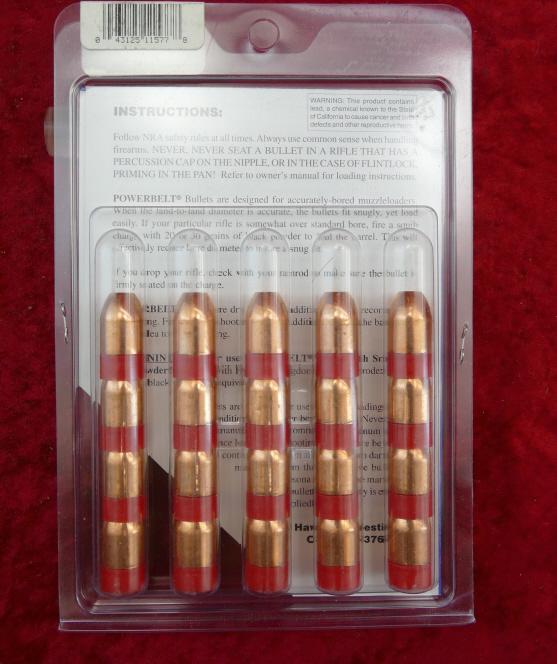 Large Lot 54 cal Power Belt Muzzle Loader Bullets