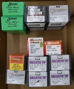 Lot of Assorted 6mm & 6.5 Reloading Bullets