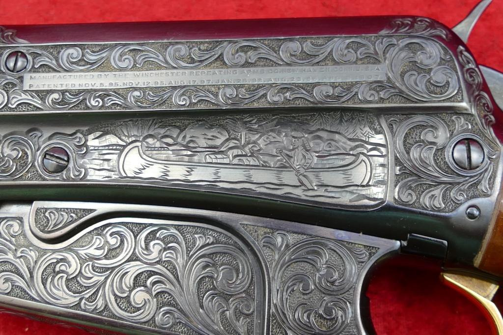 Custom Engraved Winchester 1895 405 cal Rifle