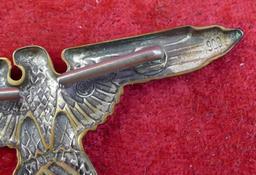 Set of Silver SS Eagle & Skull Badges