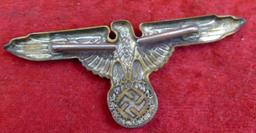 Set of Silver SS Eagle & Skull Badges