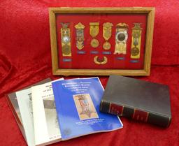 Display Case of GAR Medals & Books lot