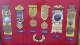 Display Case of GAR Medals & Books lot