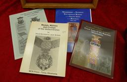 Display Case of GAR Medals & Books lot