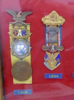 Display Case of GAR Medals & Books lot