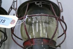 Pair of Embossed Santa Fe & C & N. W. RR Lanterns