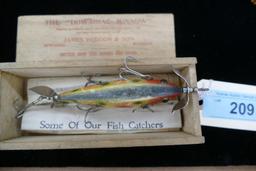 5 Hook Heddon Lure in Original Wood Box
