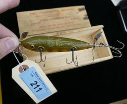 Original Heddon 5 Hook Weighted Minnow in case