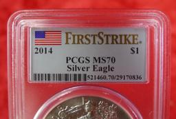 3 -2014 MS70 US Silver Eagle Coins