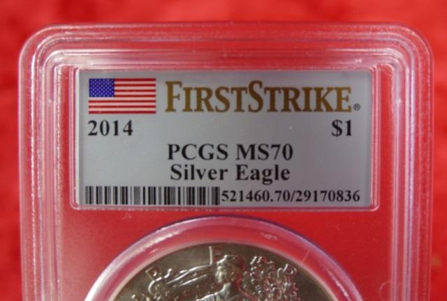 3 -2014 MS70 US Silver Eagle Coins