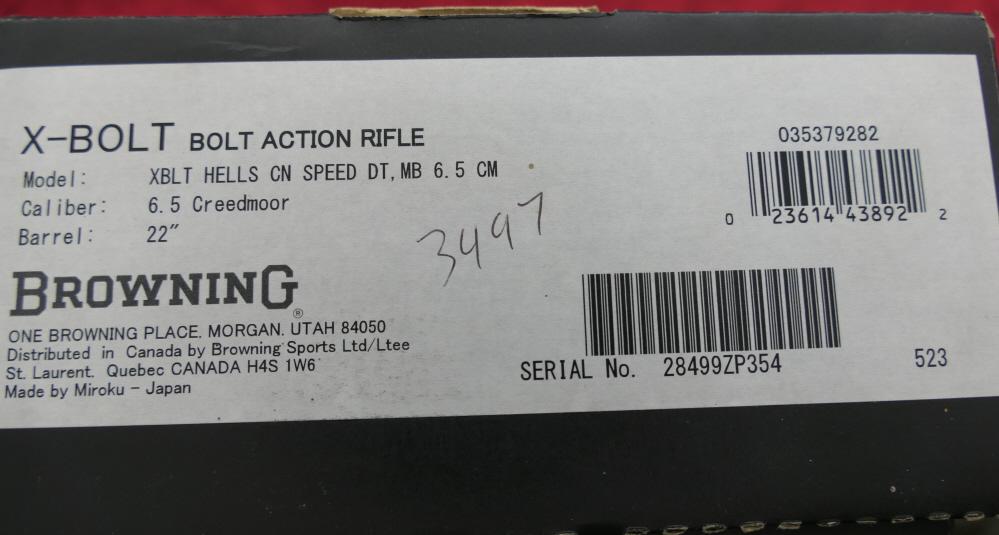 NIB Browning X-Bolt Hells Canyon 6.5 Creedmoor