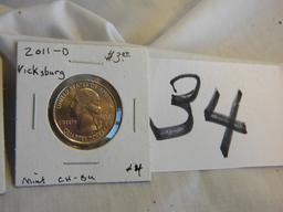 Pair Quarters, 2011d Vicksburg Proofs,