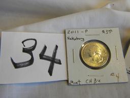 Pair Quarters, 2011d Vicksburg Proofs,
