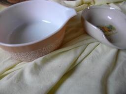 Abode Red Bowls; (3) Montana Bowls; Pyrex ; Spoon Rest