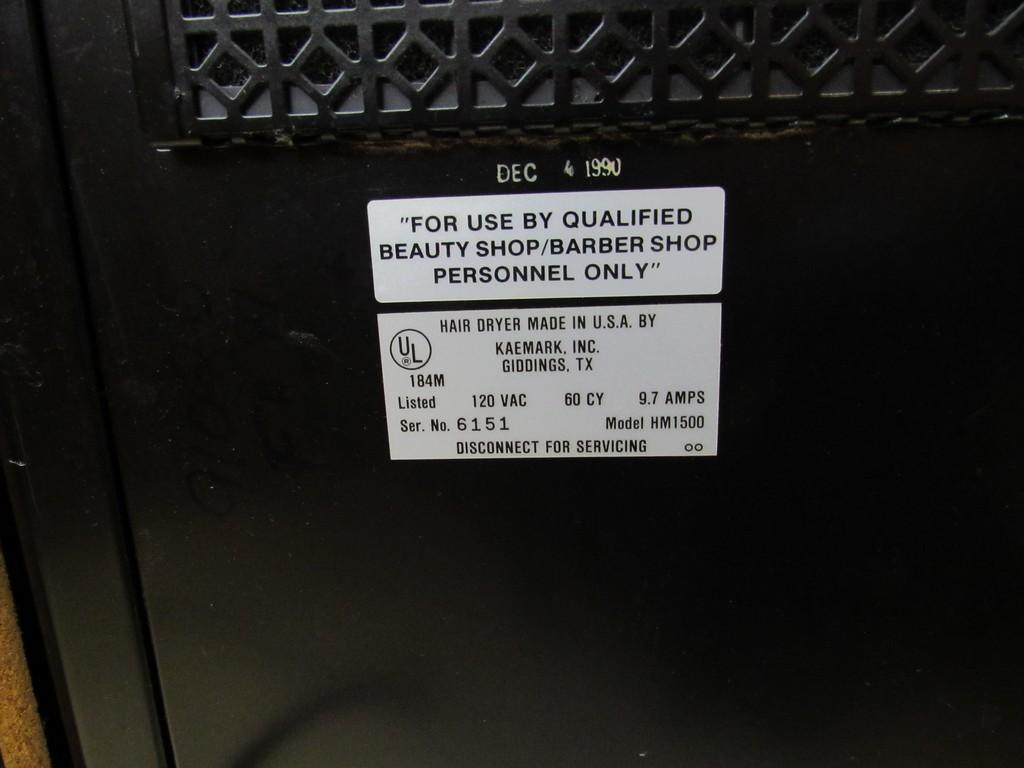 KWIK SET SALON HOOD DRYER/CHAIR UNIT