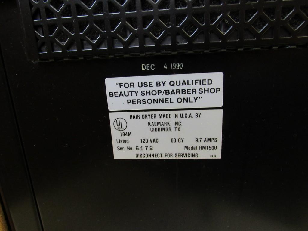 KWIK SET SALON HOOD DRYER/CHAIR UNIT