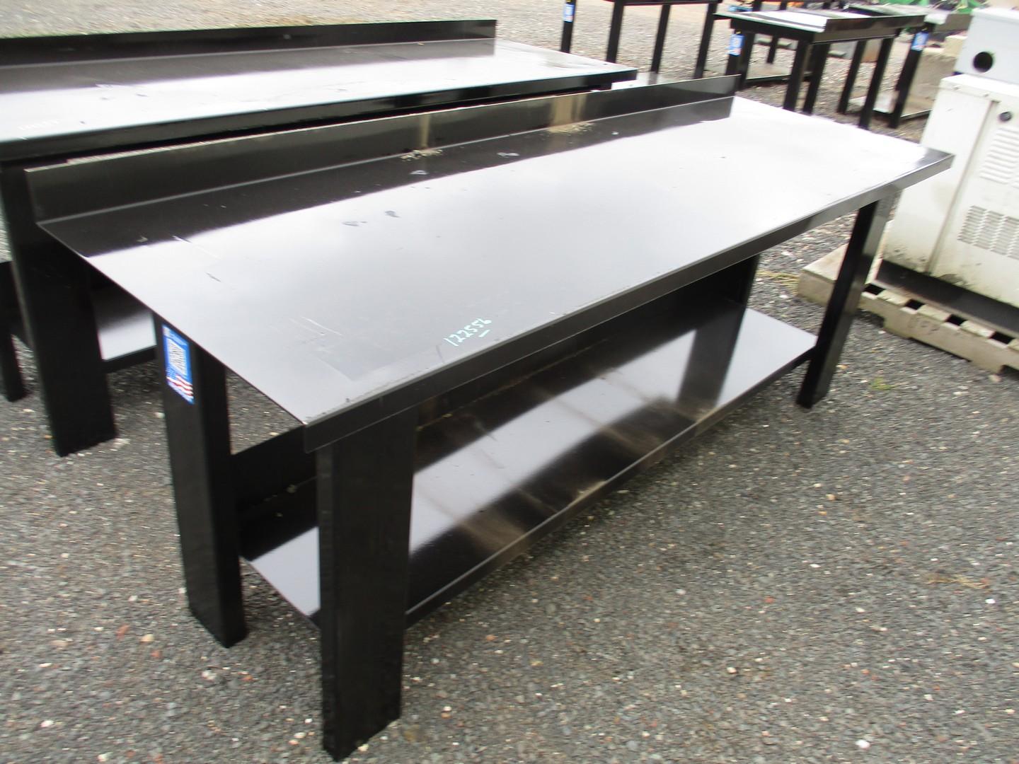Metal Work Bench With Shelf
