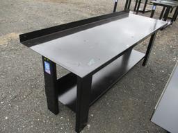Metal Work Bench With Shelf