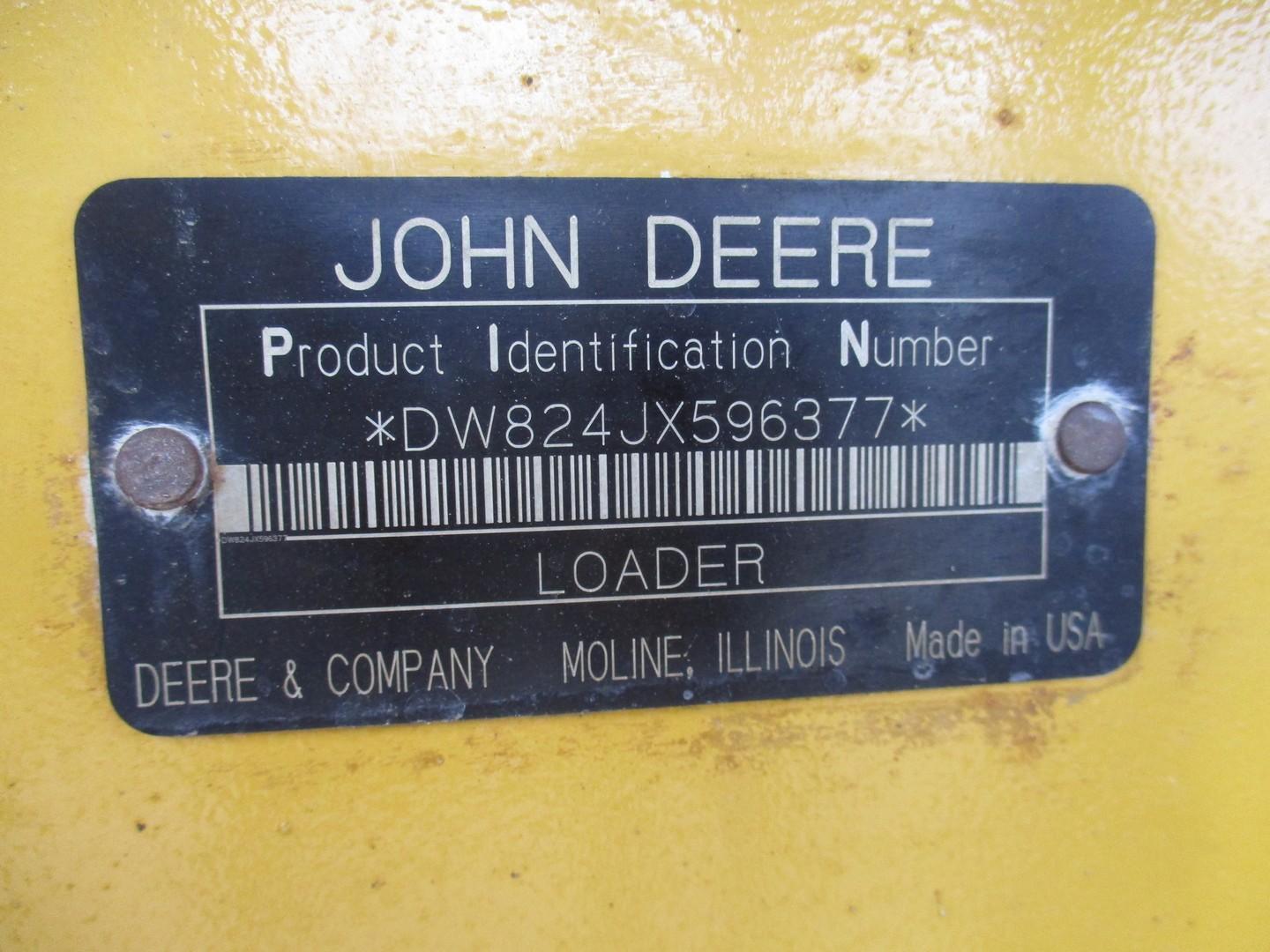 2005 John Deere 824J Rubber Tire Wheel Loader