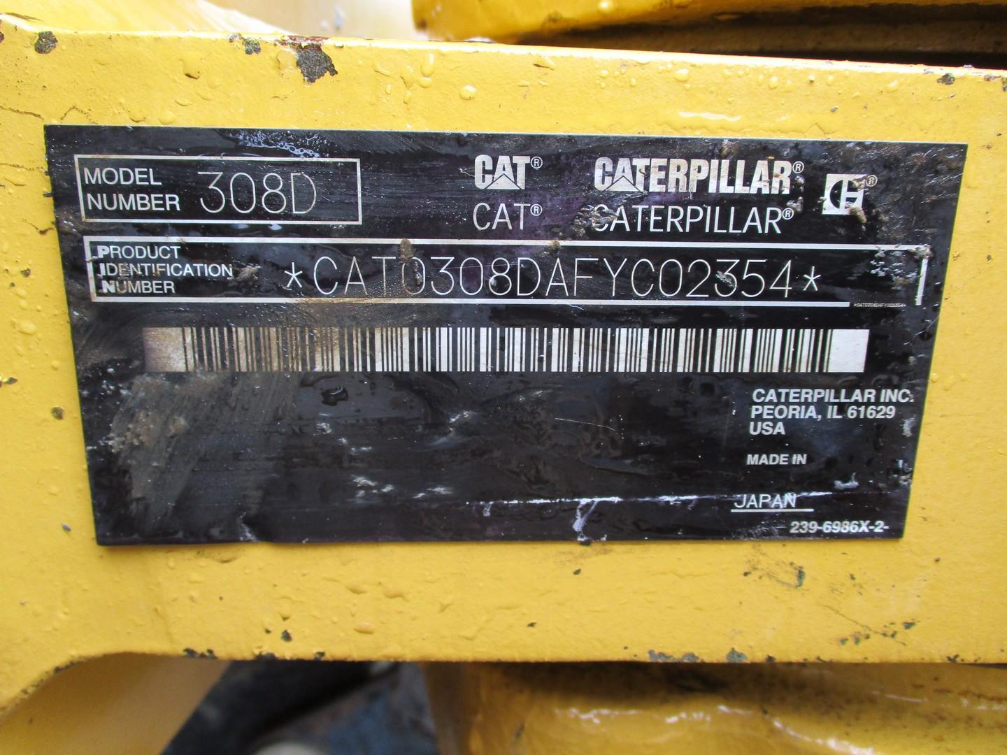 2012 Caterpillar 308D CR Hydraulic Excavator