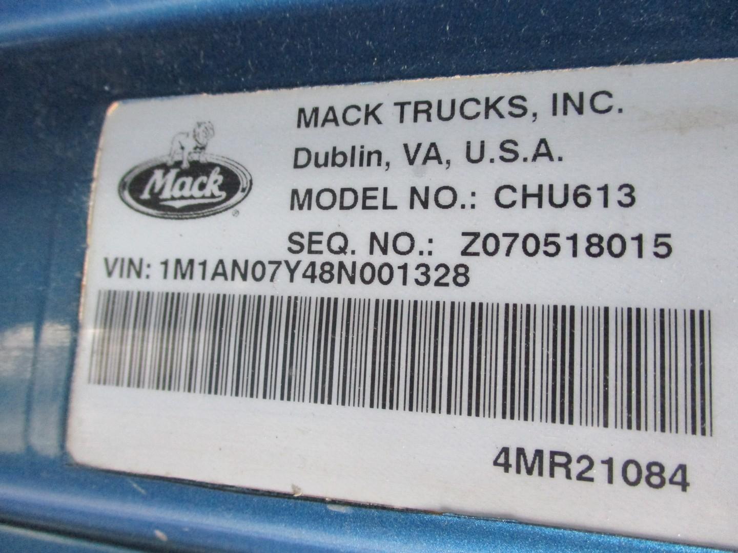 2008 Mack CHU613 T/A Tractor