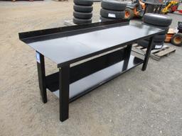 Metal Work Bench With Shelf