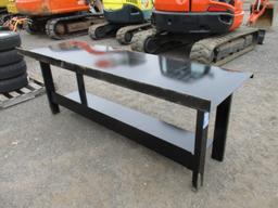 Metal Work Bench With Shelf