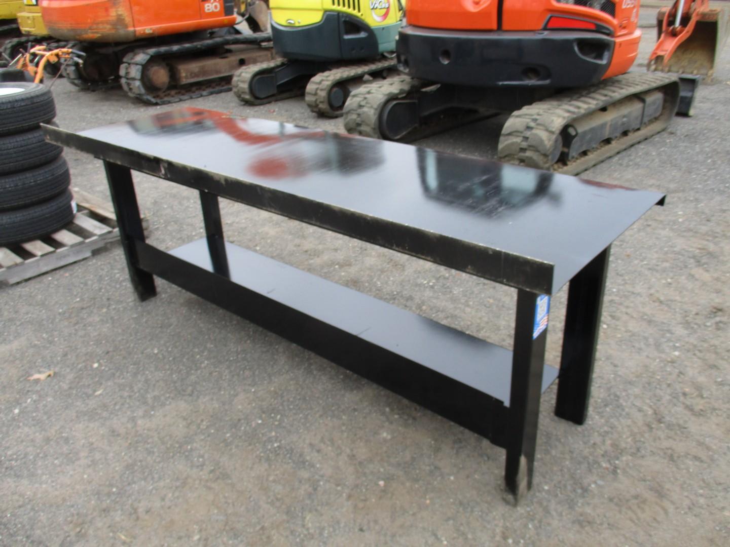 Metal Work Bench With Shelf
