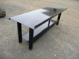 Metal Work Bench With Shelf