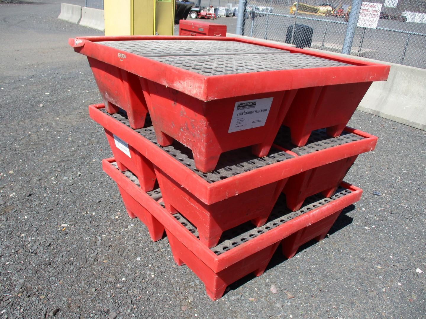 (3) 4 Drum Containment Pallets