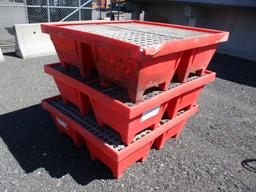 (3) 4 Drum Containment Pallets