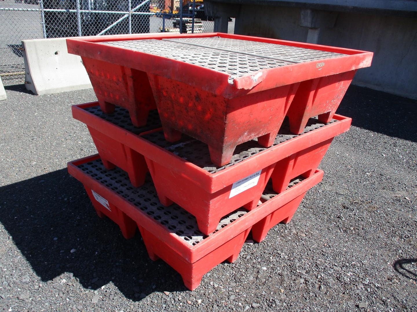 (3) 4 Drum Containment Pallets