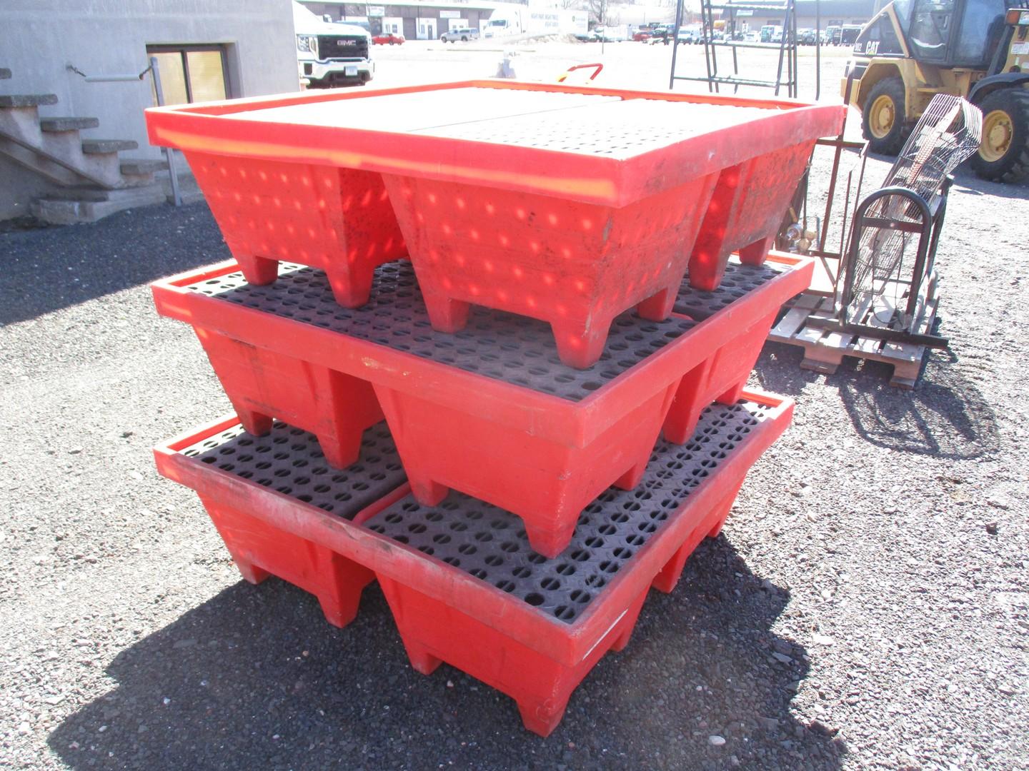 (3) 4 Drum Containment Pallets