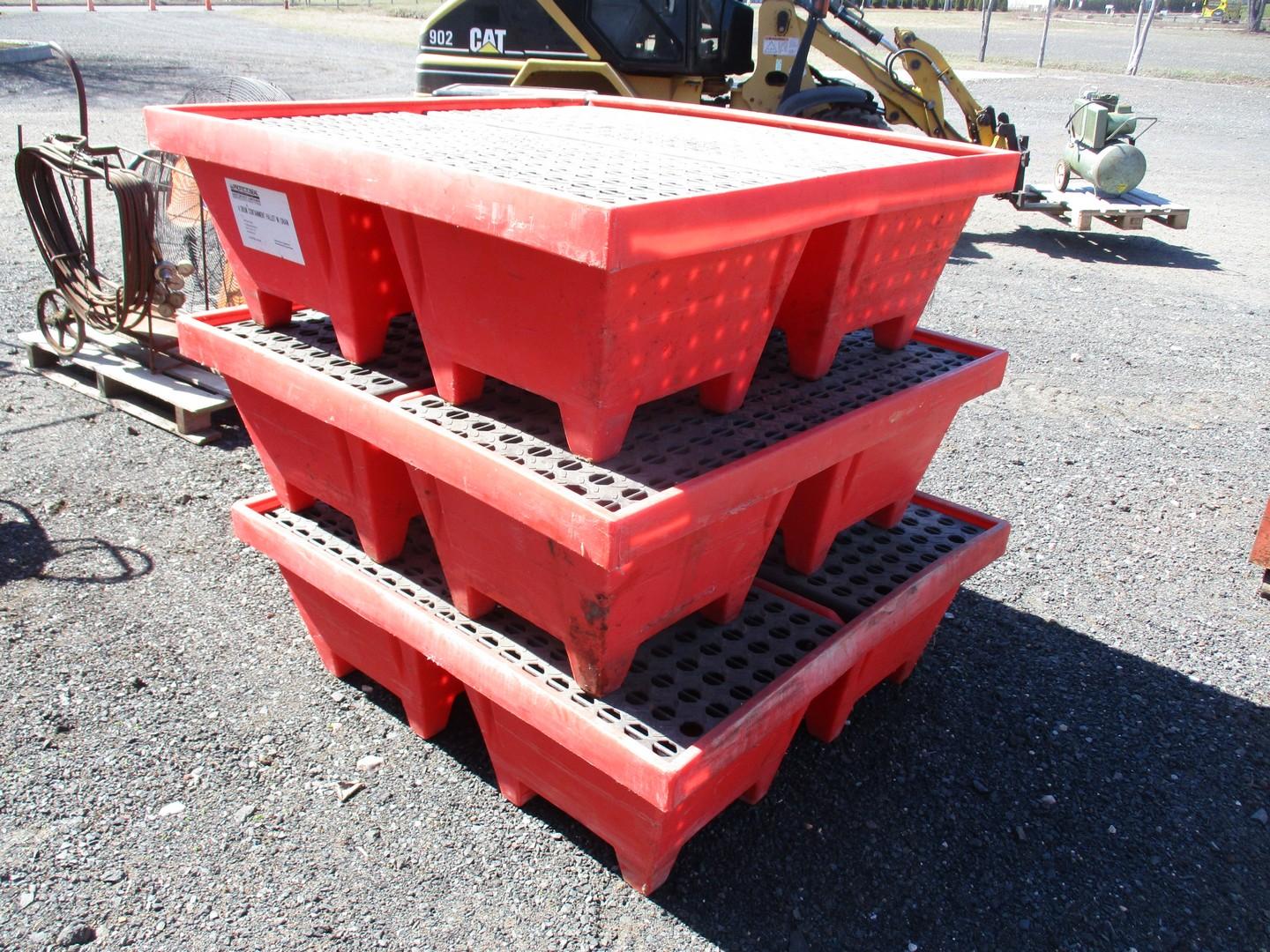 (3) 4 Drum Containment Pallets