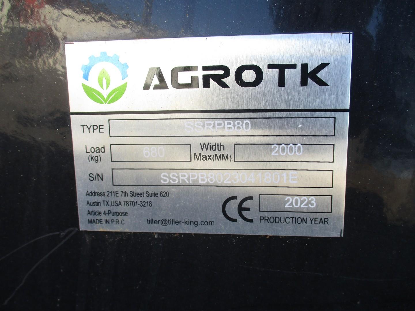 2023 Agrotk SSRPB80 Hydraulic Stone Picker