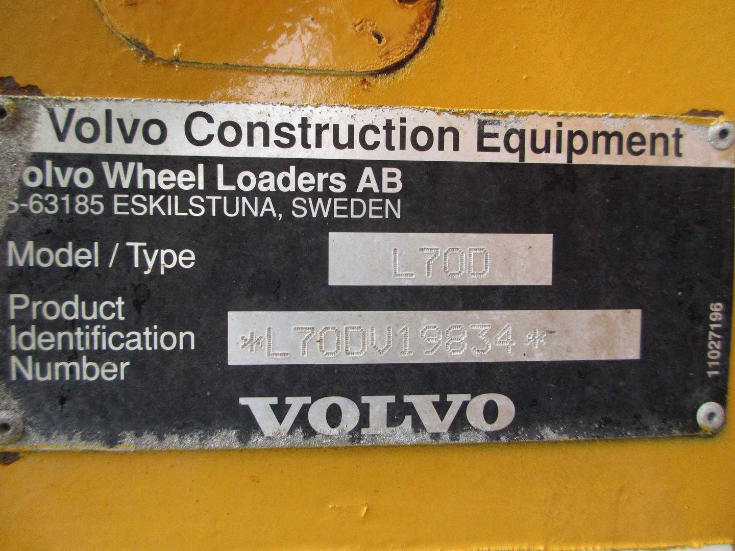 2002 Volvo L70D Rubber Tire Wheel Loader