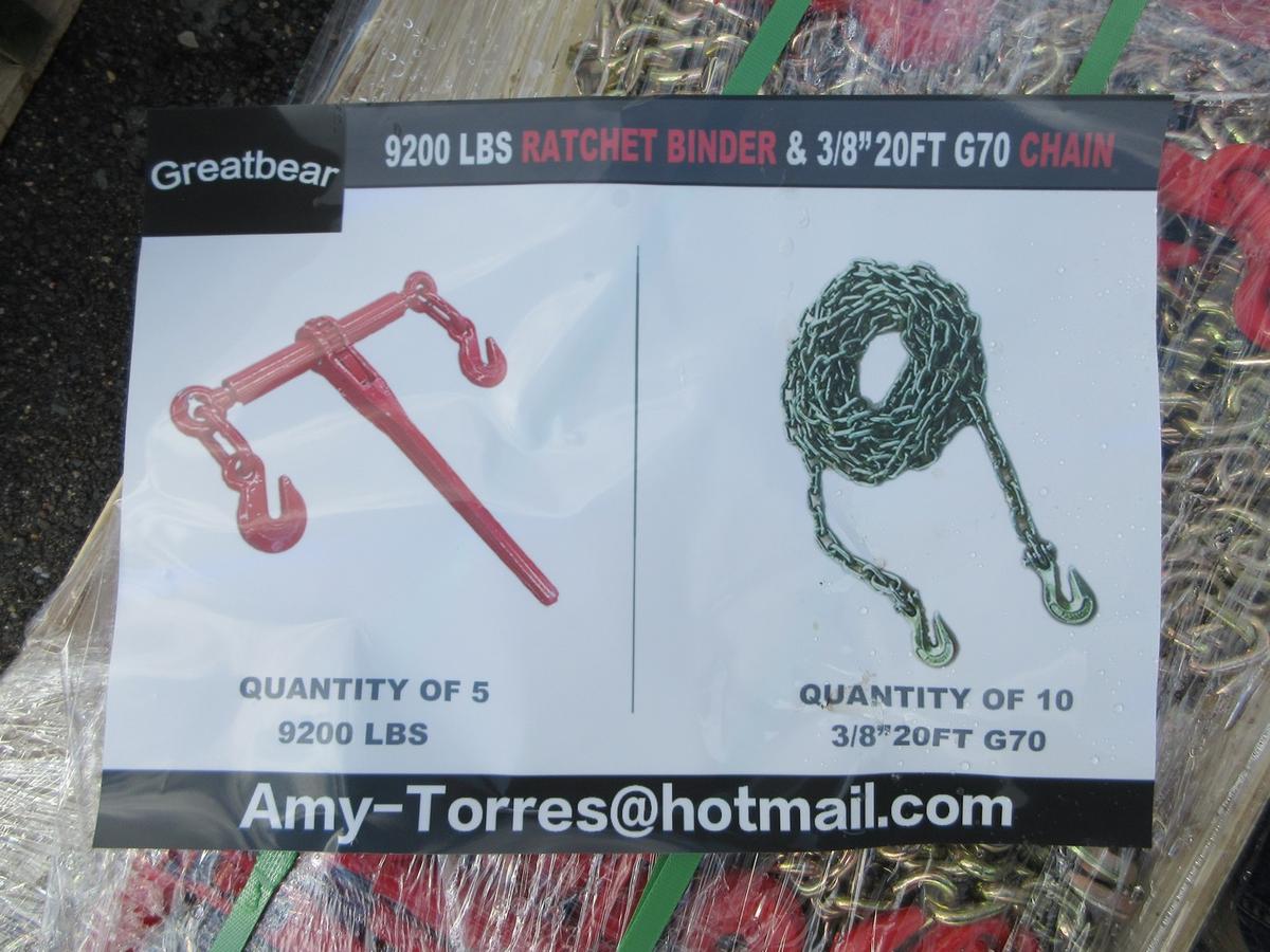 (10) Greatbear 3/8" 20' Chains,