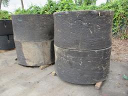 (4) SOLID WHEEL LOADER TIRES