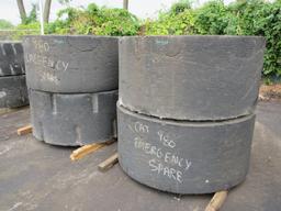 (4) SOLID WHEEL LOADER TIRES